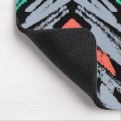 Graue, aquamarine und korallenrote Hand Mousepad (Ecke)