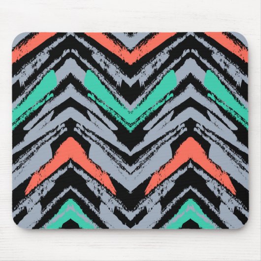 Graue, aquamarine und korallenrote Hand Mousepad (Vorne)