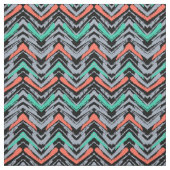 Graue, aquamarine und korallenrote Hand Stoff (Muster)