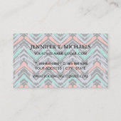 Graue, aquamarine und korallenrote Hand Visitenkarte (Rückseite)