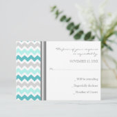 Graue Aquamarine Zickzack UAWG Wedding Card RSVP Karte (Stehend Vorderseite)