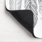 Graue Aquarell-Feder-Stammes- Druck Mousepad (Ecke)