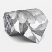 Graue Aquarellkaktus Blume, sukkulent Krawatte (Gerollt)