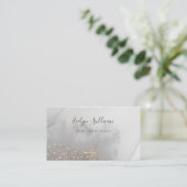 Graue Aquarellkarte Glitzer Visitenkarte (Stehend Vorderseite)