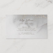 Graue Aquarellkarte Glitzer Visitenkarte (Rückseite)