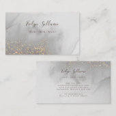 Graue Aquarellkarte Glitzer Visitenkarte (Vorne/Hinten)