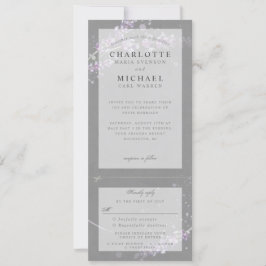 Graue Aquarelllavender Hochzeit laden w uAwg Einladung