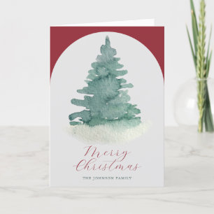 Graue Arch Green Weihnachtsbaum Weihnachtskarte Feiertagskarte