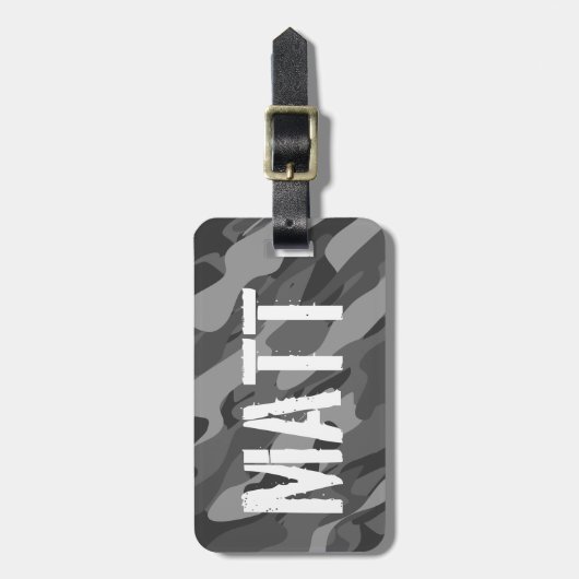 Graue Armee Tarnkappenschild für Reisegepäck Gepäckanhänger (Vorderseite vertikal)