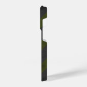 Graue Army-grüne Vintage Zickzack Musterlinien iPhone Hülle (Linke Seite)