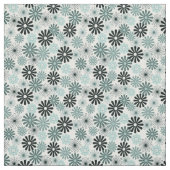 Graue Art 1960 der Blumen x des Aqua Stoff (Muster)