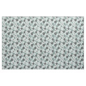 Graue Art 1960 der Blumen x des Aqua Stoff (Fat Quarter (45,7 x 55,9 cm))
