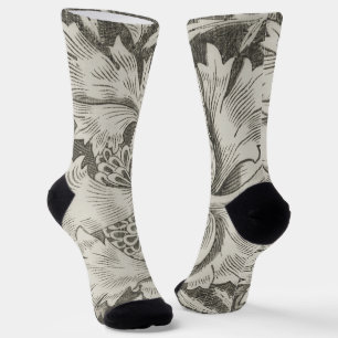 Graue Art Deco Socken im Vintage-Stil