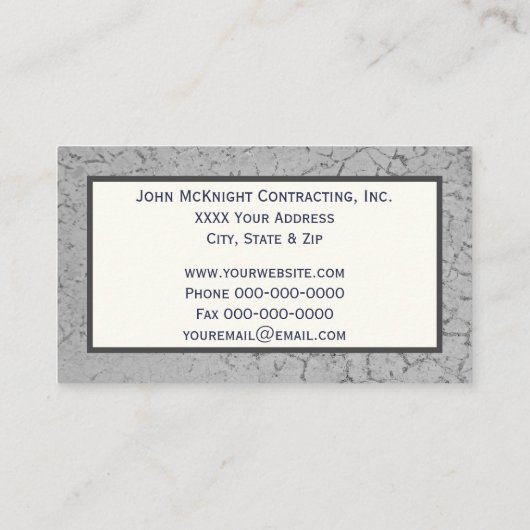 Graue Asphalttextur mit eigenem Logo Visitenkarte (Rückseite)