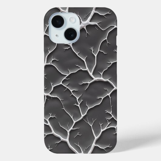 Graue Ast-Textur-iPhone-Hülle Minimaler Stil Case-Mate iPhone Hülle (Rückseite)