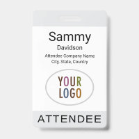 Graue Attendee-Abzeichen-Event-Logo Clip Lanyard R