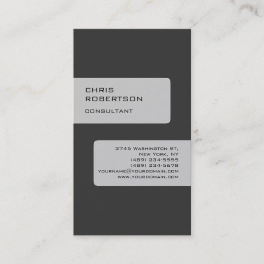 Graue attraktive Charming-Visitenkarte Visitenkarte (Vorderseite)