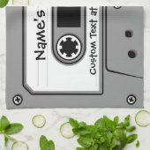 Graue Audiokassette Geschirrtuch (Gefaltet)