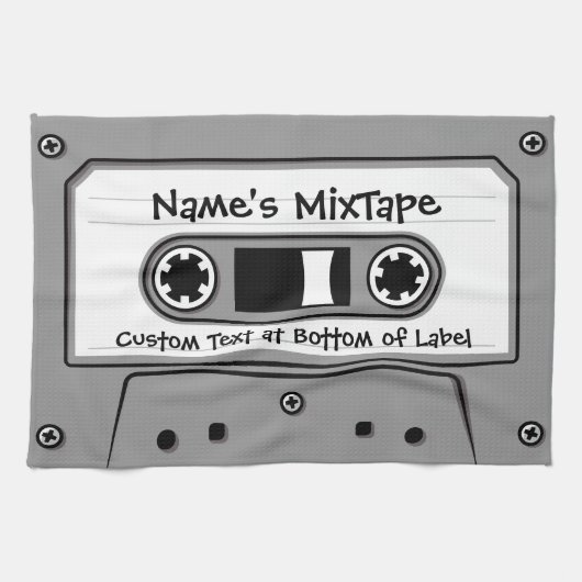 Graue Audiokassette Geschirrtuch (Horizontal)