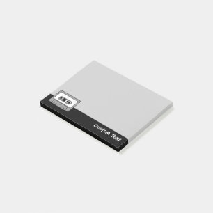 Graue Audiokassette Post-it Klebezettel