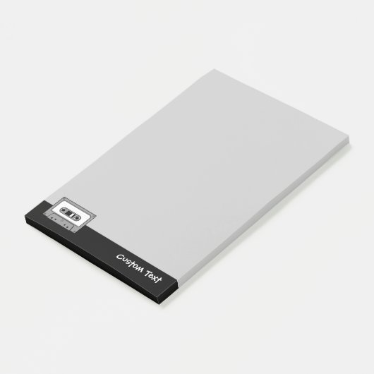 Graue Audiokassette Post-it Klebezettel (angewinkelt)