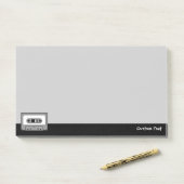 Graue Audiokassette Post-it Klebezettel (Auf Schreibtisch)