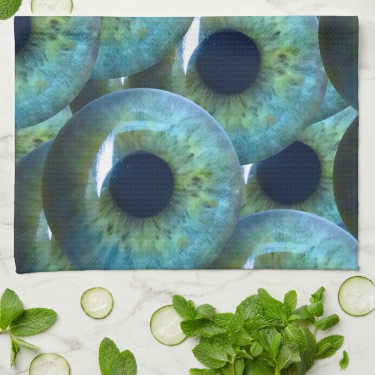 graue Augapfel Geschirrtuch (Gefaltet)