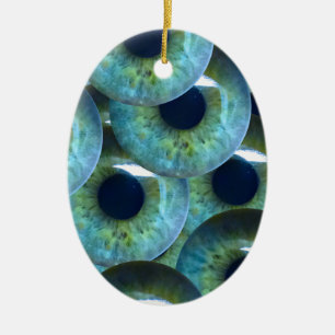 graue Augapfel Keramik Ornament