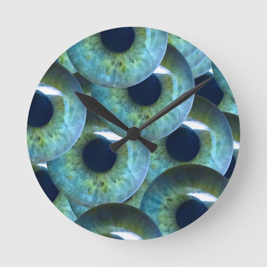 graue Augapfel Runde Wanduhr (Vorderseite)