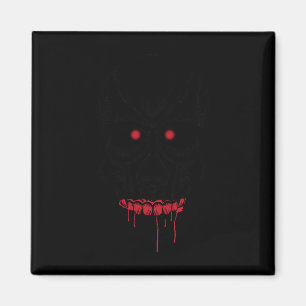 Graue Augen Schädel mit Zähne und roten Augen Hall Magnet