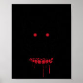 Graue Augen Schädel mit Zähne und roten Augen Hall Poster (Vorne)