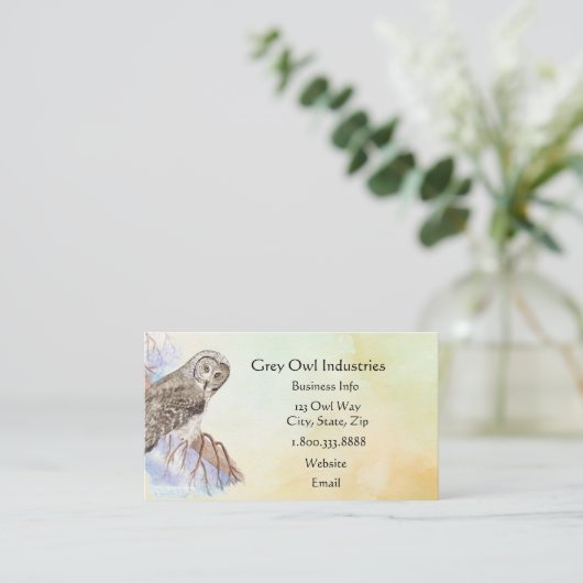 Graue Auwl Industries Bird Visitenkarte (Stehend Vorderseite)