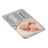 Graue Baby Boy Magnetic Foto Geburtserklärung Magnet (Rechte Seite)