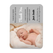 Graue Baby Boy Magnetic Foto Geburtserklärung Magnet (Vertikal)