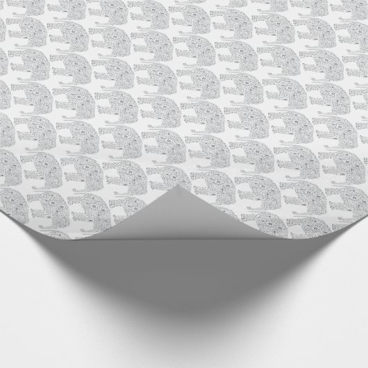 Graue Baby-Liebe-Elefant-Geschenk-Verpackung Geschenkpapier (Ecke)