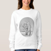 Graue Ballettschuhe Einfache Ballerina Sweatshirt (Vorderseite)