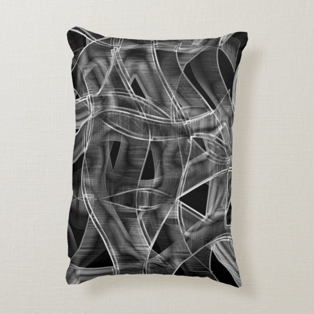 Graue, bandförmige Kurven, hervorgehobene Linien i Dekokissen (Rückseite(Vertikal))