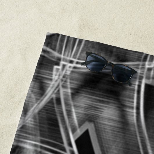 Graue, bandförmige Kurven, hervorgehobene Linien i Strandtuch (Beispiel)