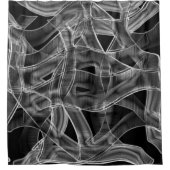 Graue, bandförmige Kurven, kontrastierte Relieflin Duschvorhang (Vorderseite)