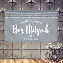 Graue Bar Mitzvah Moderne Silber Tallit Fette Schr