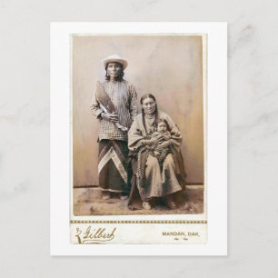 Graue Bärenfrau und Papoose 1880 Postkarte