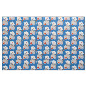 Graue Bärn-Krankenschwester mit Stethoskop-Herzen Stoff (Fat Quarter (45,7 x 55,9 cm))
