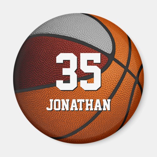 Graue Basketball-Mannschaftsgeschenke Magnet (Vorne)