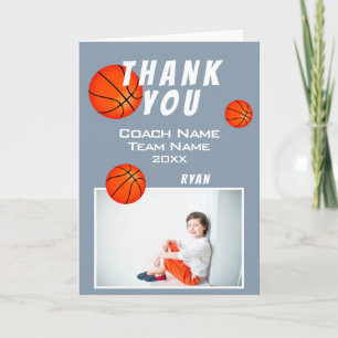 Graue Basketball-Sport-Thank-you-Coach-Karte Dankeskarte
