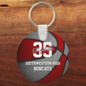 Graue Basketballfarben Schlüsselanhänger (Vorderseite)