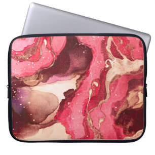 Graue Batik-Illustration. Weiße seidige Textur. Ro Laptopschutzhülle