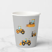 Graue Baugewerbe Geburtstagskind Bilingual Pappbecher (Rückseite)