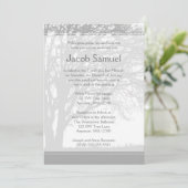 Graue Bäume Bar Mitzvah Einladungen (Stehend Vorderseite)