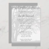 Graue Bäume Bar Mitzvah Einladungen (Vorne/Hinten)