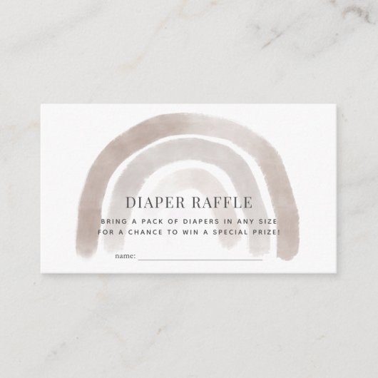 Graue Beige Regenbogen Wasserfarben Windeln Raffel Begleitkarte (Vorderseite)